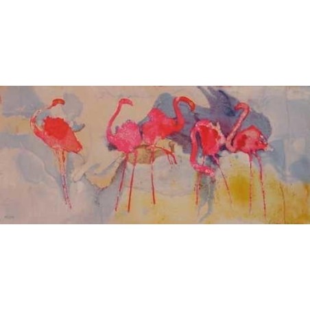 Flamingo Fantasia. Artist: Edwin Salomon. Handsigned & Numbered Limite